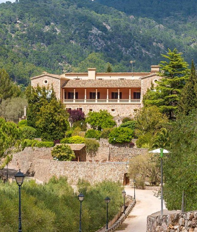 Country estate with loggia and terraced gardens below the Tramuntana mountains, Mallorca
